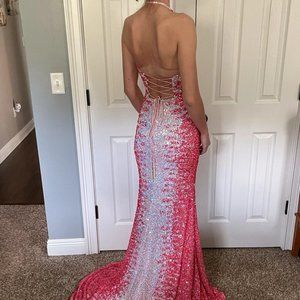 African Print Bodycon Ruffle Hem Dress